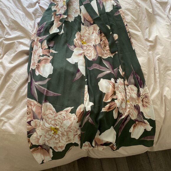 Women's Boho High Waist Wide Leg Pants Floral Print Summer Beach Pants - Picture 4 of 4